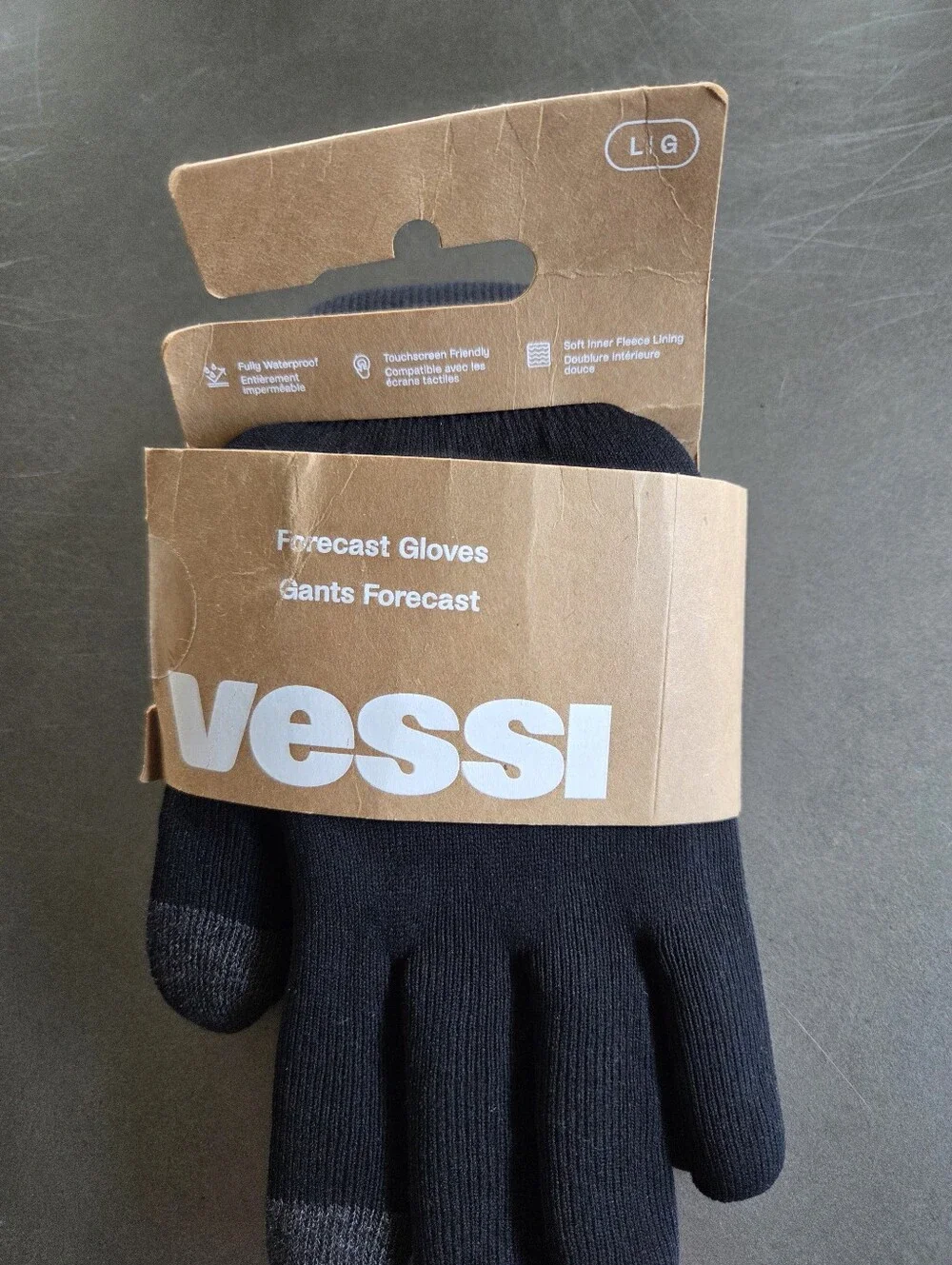 Vessi Forecast Gloves Black Waterproof Size Large NWT